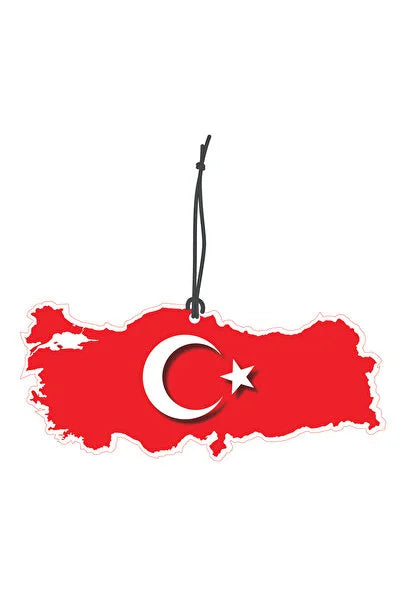 Türk Bayrağı ve Türkiye Görselli Dekoratif Oto Kokusu ve Aksesuar Seti