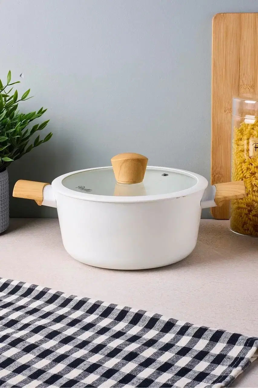 PEROTTI Danish Cook Beige İndüksiyon Tabanlı Derin Tencere 20 cm