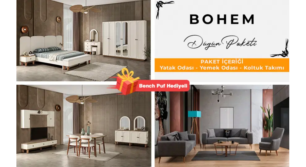 FLYMOB Bohem Düğün Paketi (YÜZLER MDF KASA SUNTALEM MALZEMEDEN ÜRETİLMİŞTİR)