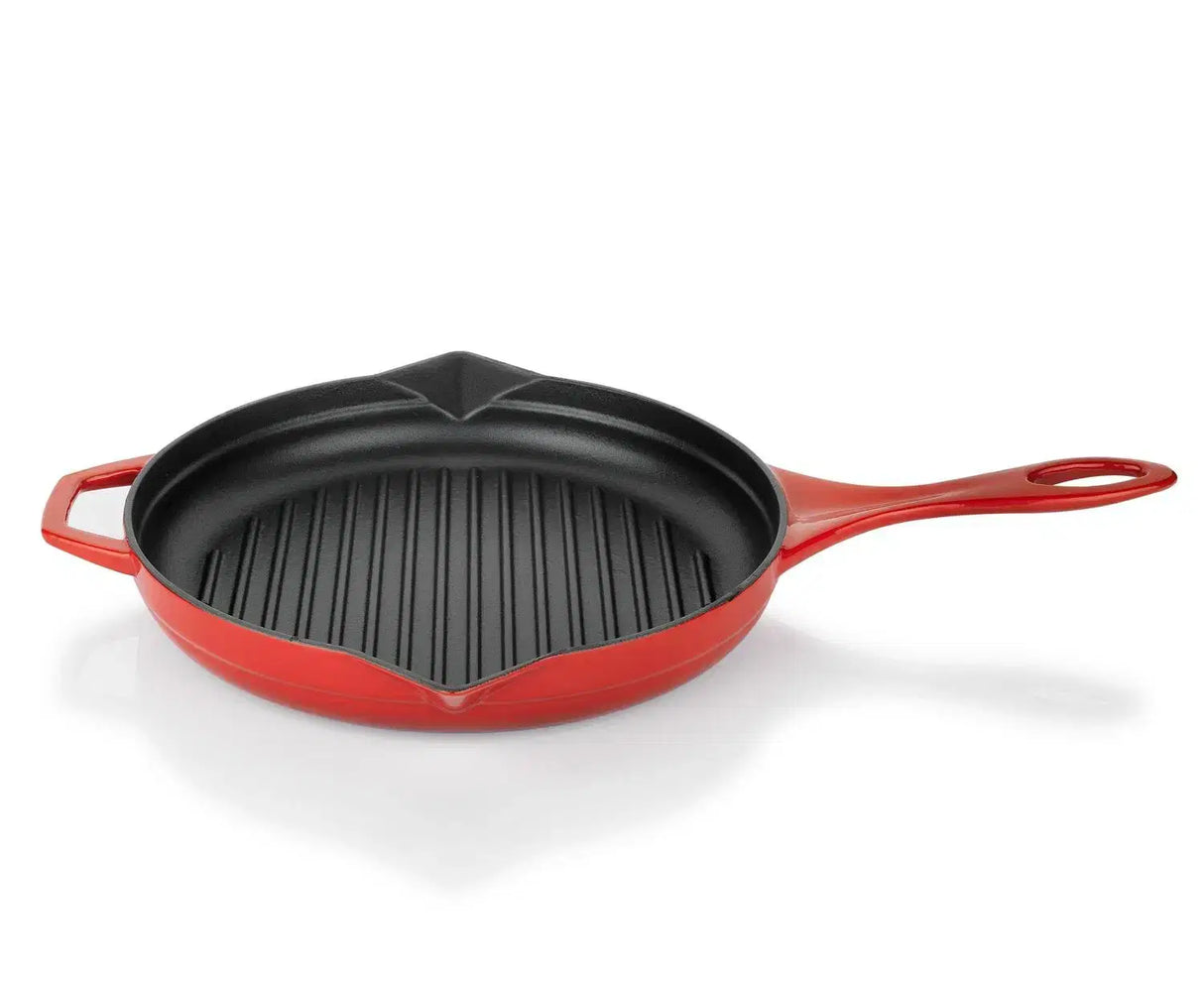 SCHAFER Guss Chef Döküm Yuvarlak Grill Kirmizi Tava 28cm - 1 Parça