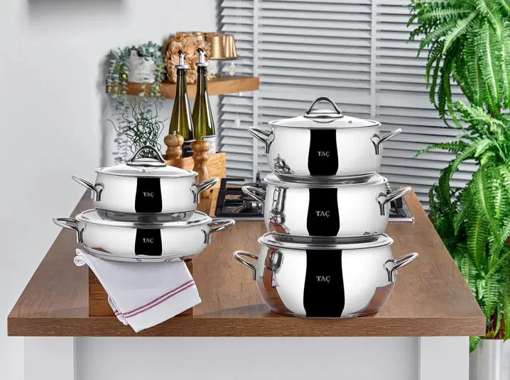 TAC EV Taç XL Steel Cook 17 Parça Pişirme Seti