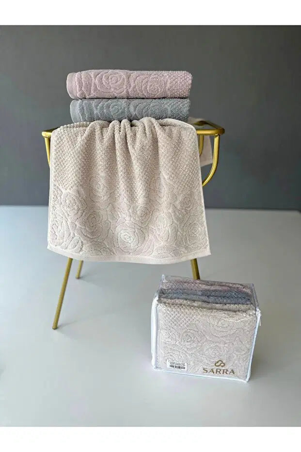 SARRA Gül 6'li Set El Ve Yüz Havlusu - 50x90cm