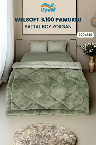 UYSAL WELSOFT AKFİL YORGAN BATTAL BOY 220x240 YEŞİL