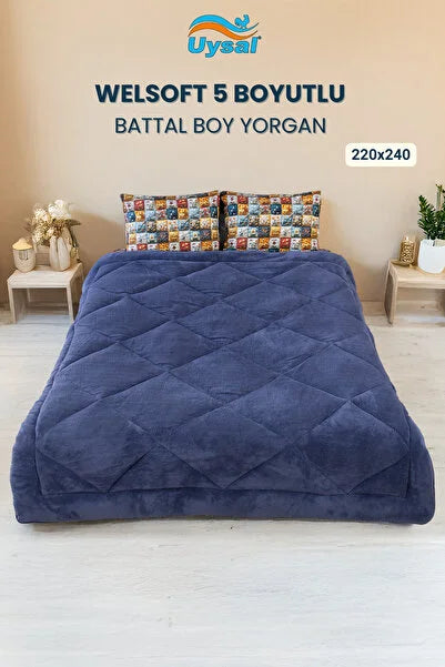 UYSAL WELSOFT 5 BOYUTLU BATTAL BOY YORGAN LACİVERT 220x24O