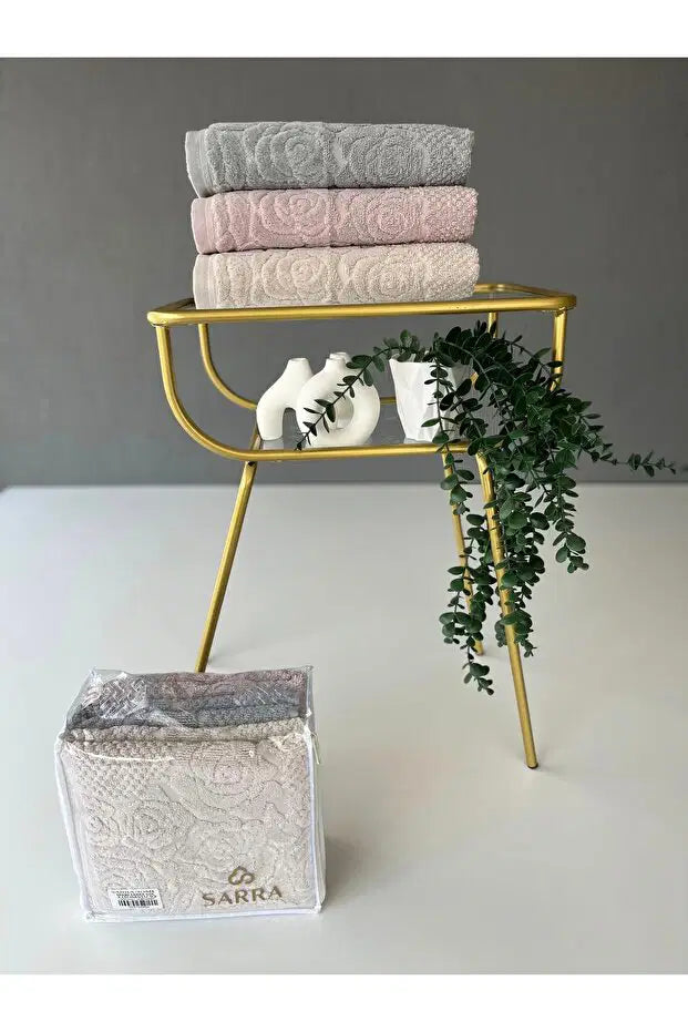 SARRA Gül 6'li Set El Ve Yüz Havlusu - 50x90cm
