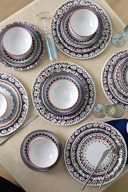 KERAMIKA Keraart Ethnic Yemek Takımı 24 Parça 6 Kişilik 21616-17-28-24