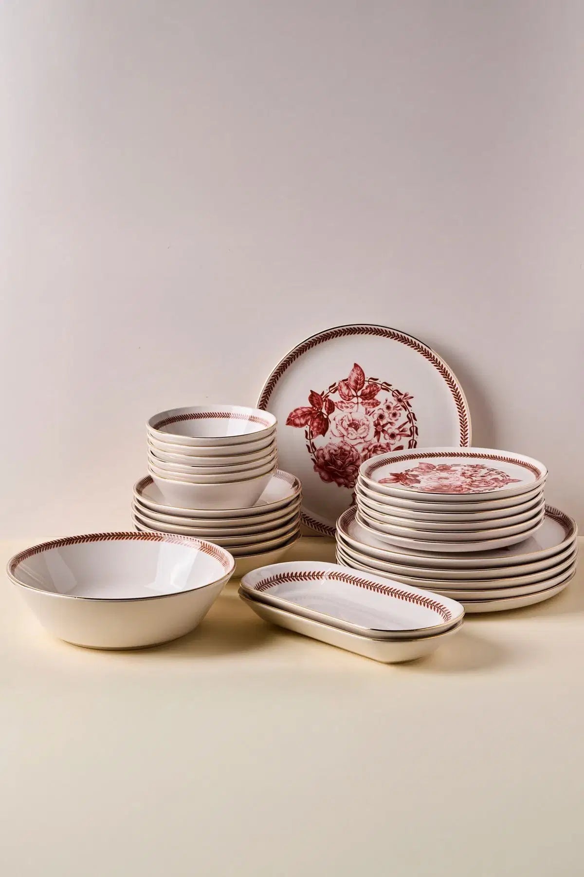 PEROTTI Danish Altın yaldızlı Stoneware - 27 Parça Yemek Takimi