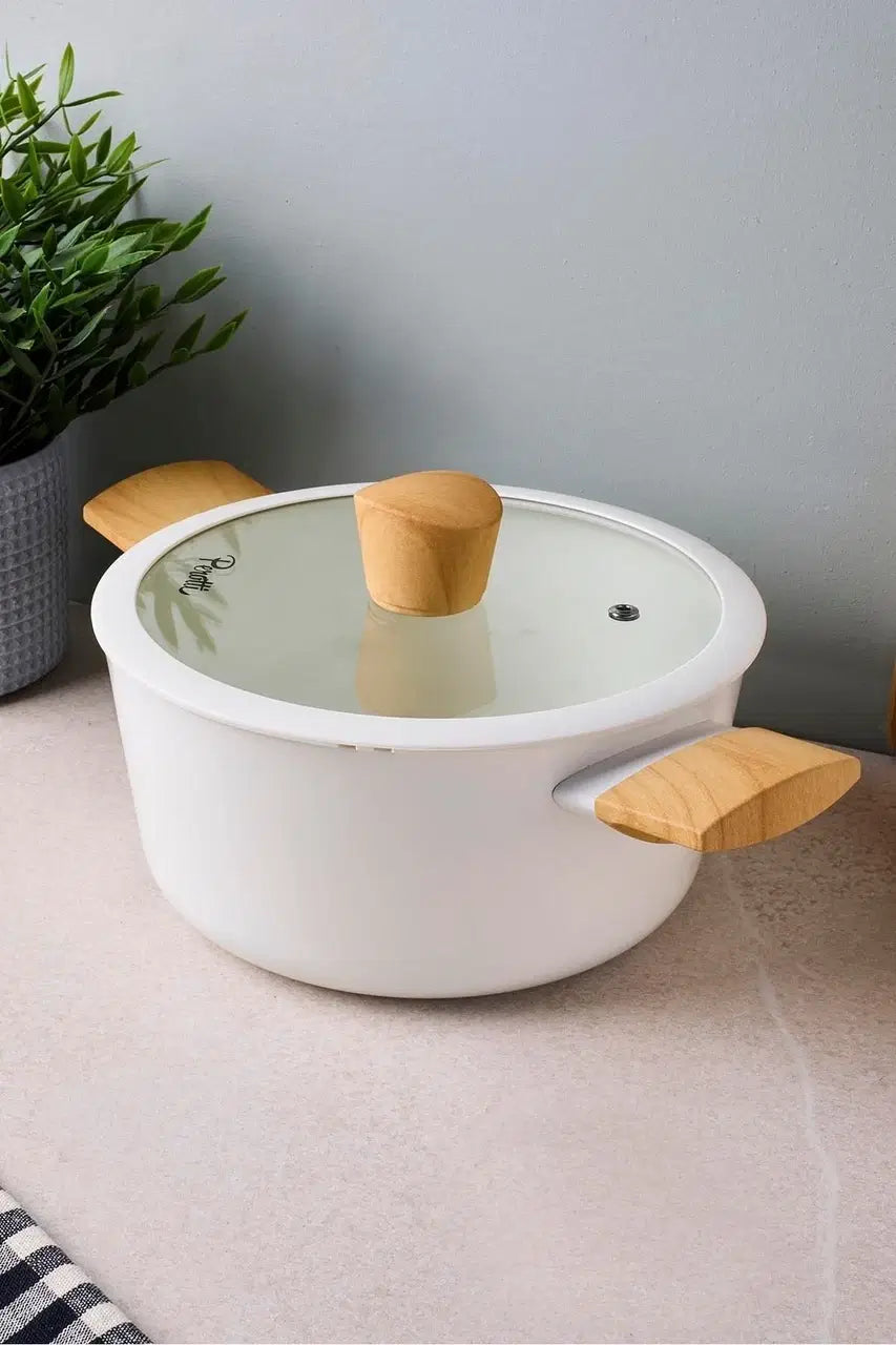 PEROTTI Danish Cook Beige İndüksiyon Tabanlı Derin Tencere 20 cm