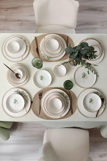 KERAMIKA Bronze Palmiye Yemek Takımı 24 Parça 6 Kişilik 22901-02-03