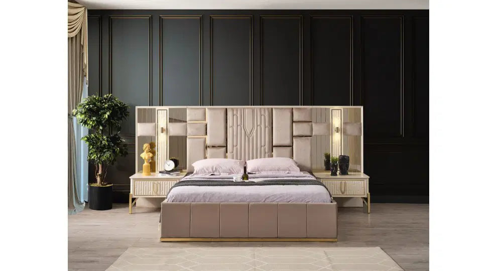 FLYMOB Bahar Bej Yatak Odası %100 MDF