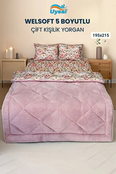 UYSAL WELSOFT 5 BOYUTLU ÇİFT KİŞİLİK YORGAN PUDRA 195x215