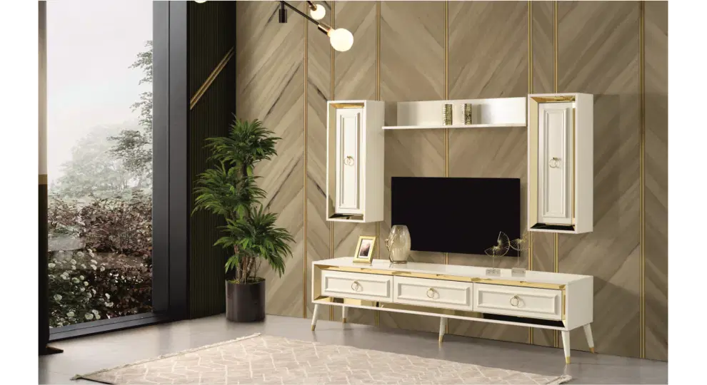 FLYMOB Rose Gold Tv Ünitesi