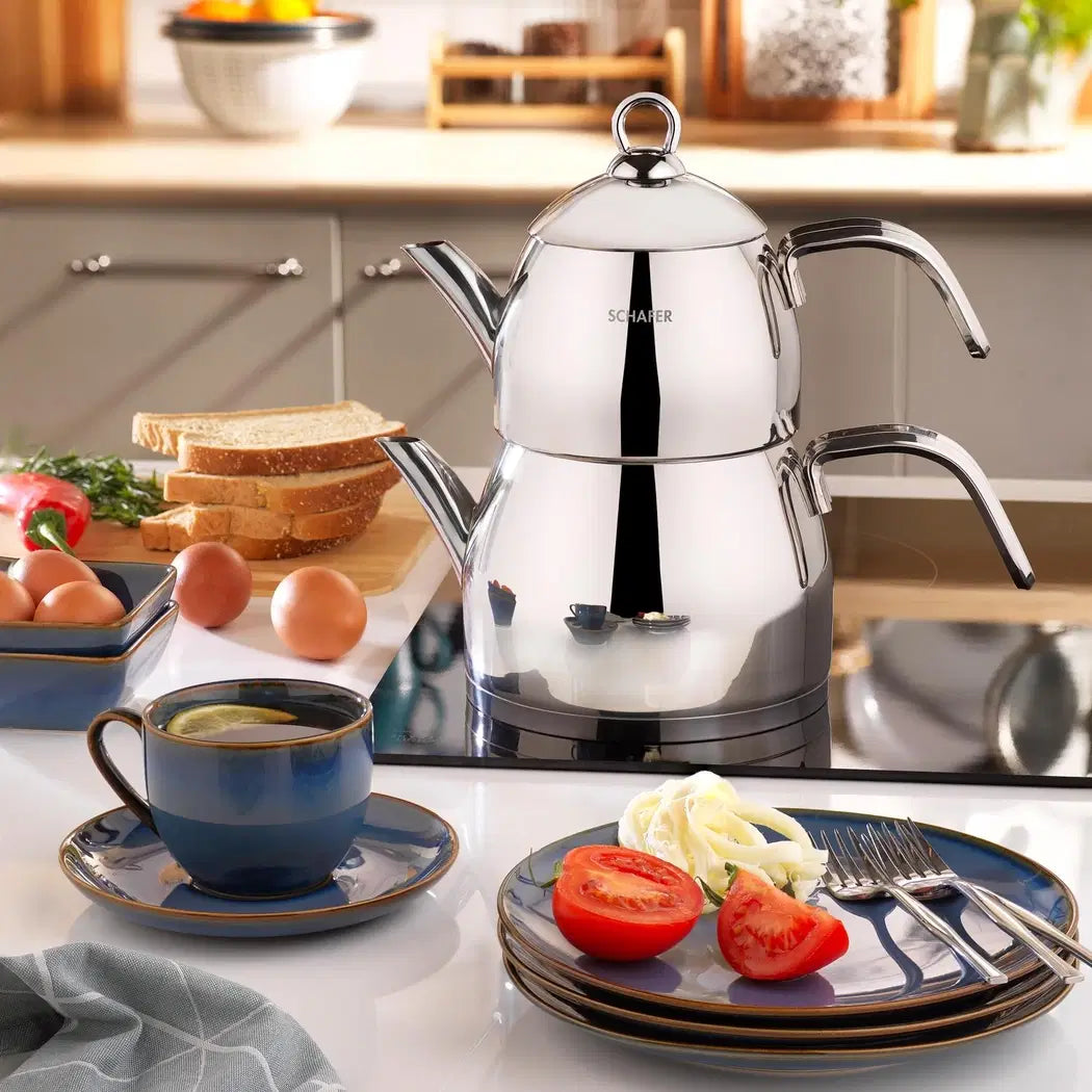 SCHAFER Brilla Çelik Çaydanlık Takımı 3 Parça - Inox