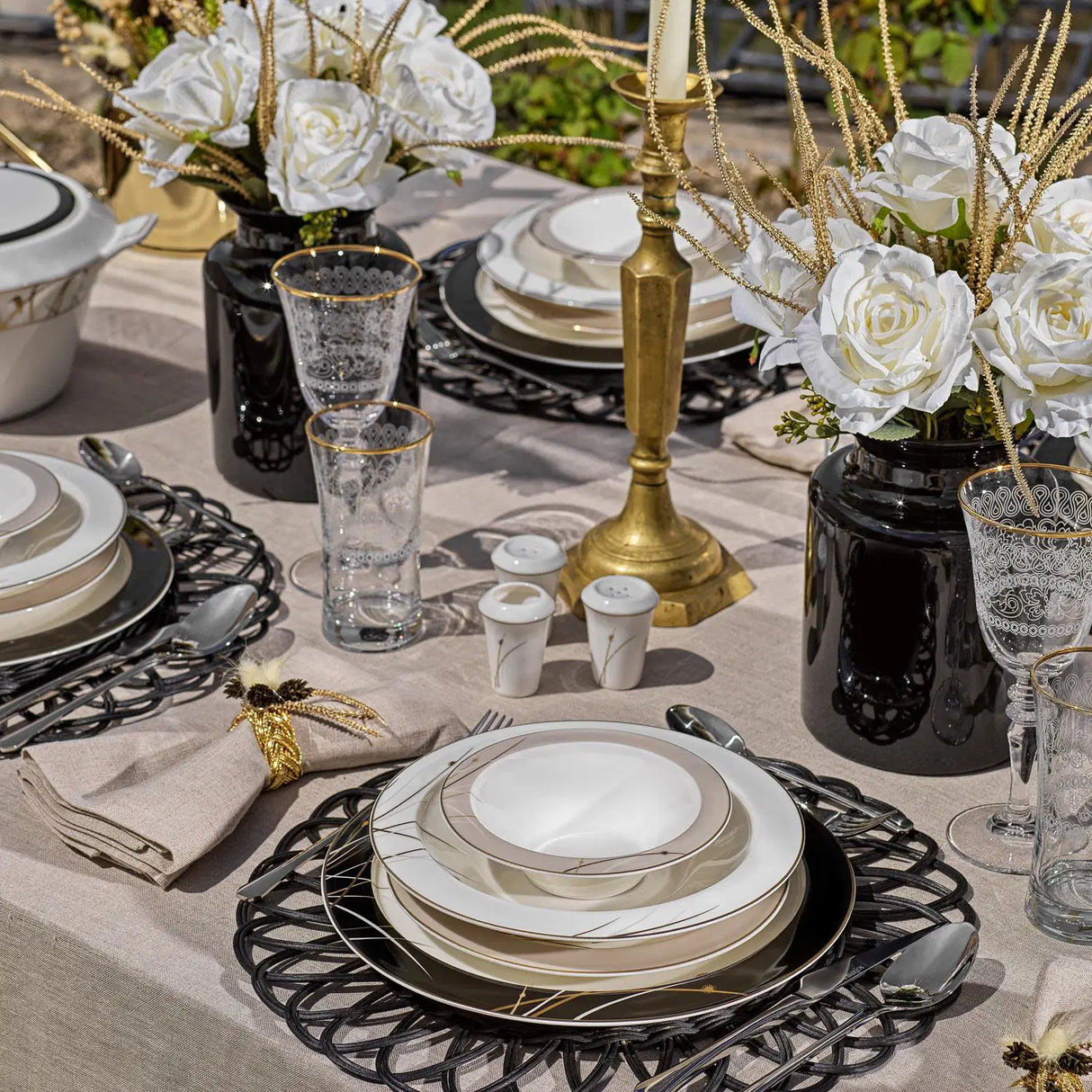 SCHAFER Tılsım Charm Siyah Yemek Takımı - 60 Parça