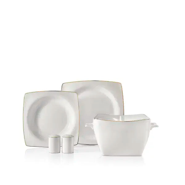 KORKMAZ Bone Selection 60 Parça Kare Yemek Takımı A8433