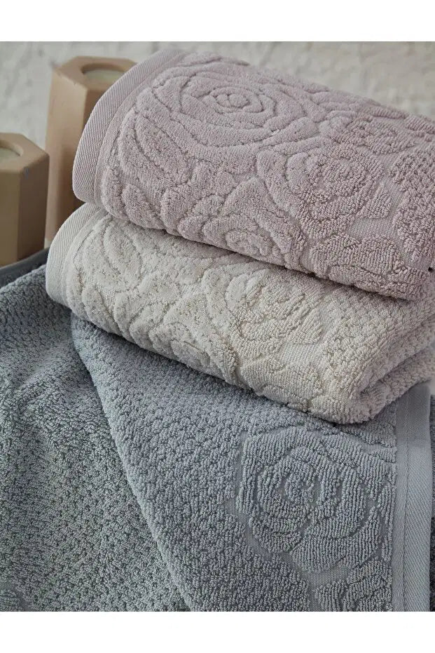 SARRA Gül 6'li Set El Ve Yüz Havlusu - 50x90cm