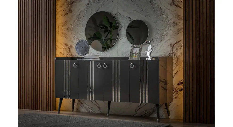 FLYMOB Lotus Siyah Yemek Odası