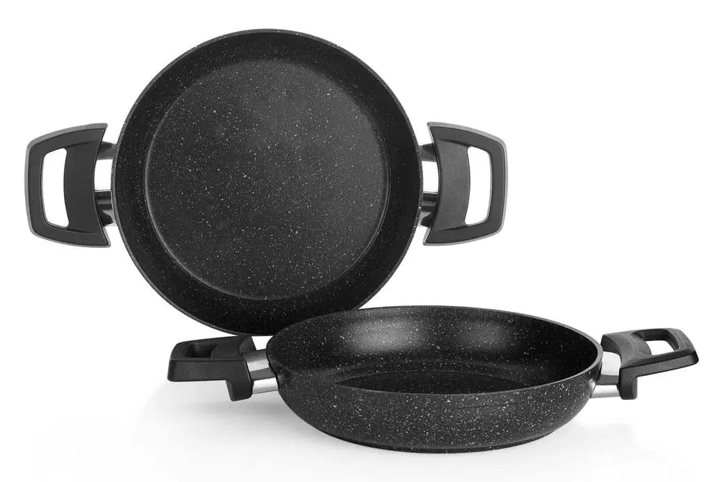 SCHAFER Black Stone 2'li Siyah Sahan Seti 18+22cm