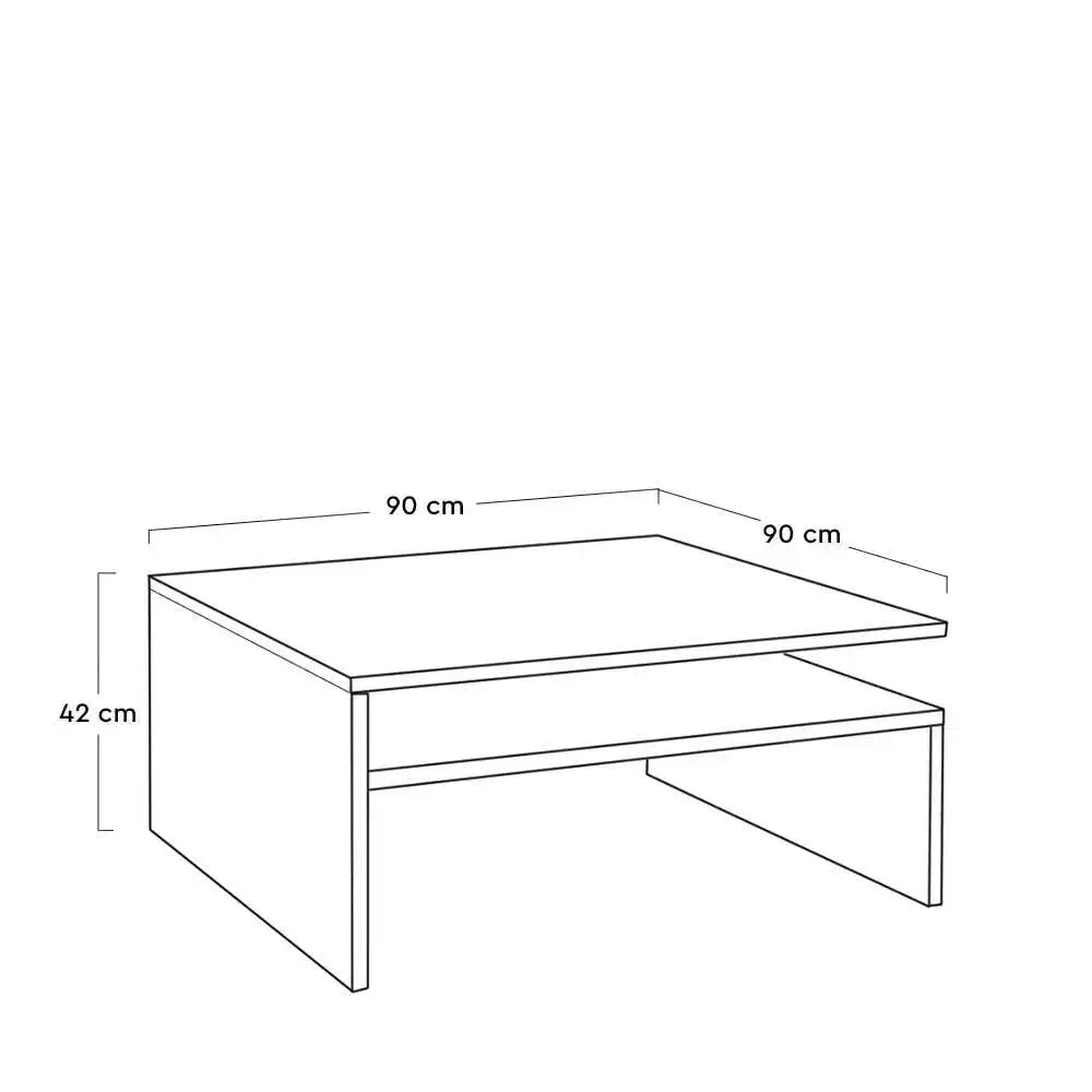 ADORE Level Kare Orta Sehpa - Koyu Ceviz (Oslo Ceviz) 90x42x90 cm