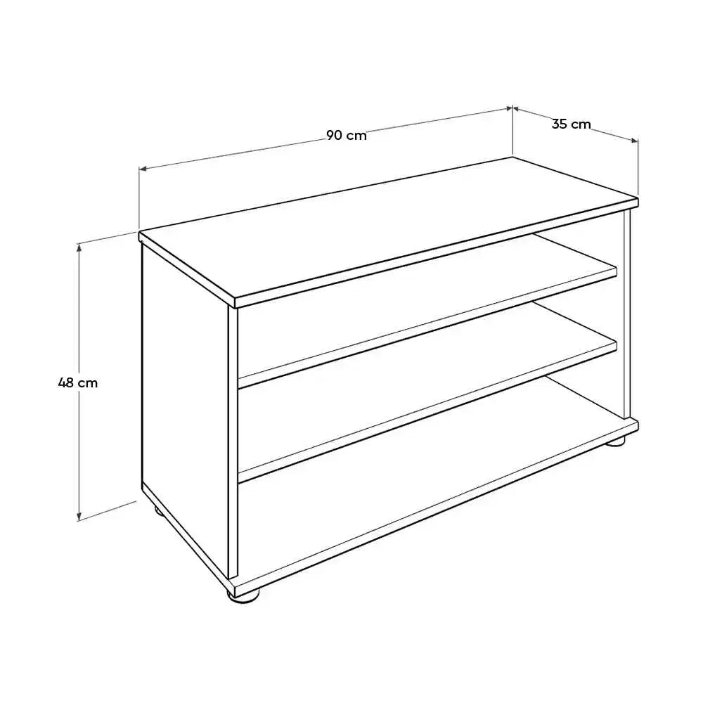 ADORE Flat Line 3 Bölmeli Tv Sehpası - Latte 90x48x35 cm