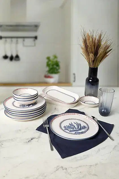KERAMIKA Marine Wonders Kahvaltı Takımı 12 Parça 6 Kişilik 22741-22906