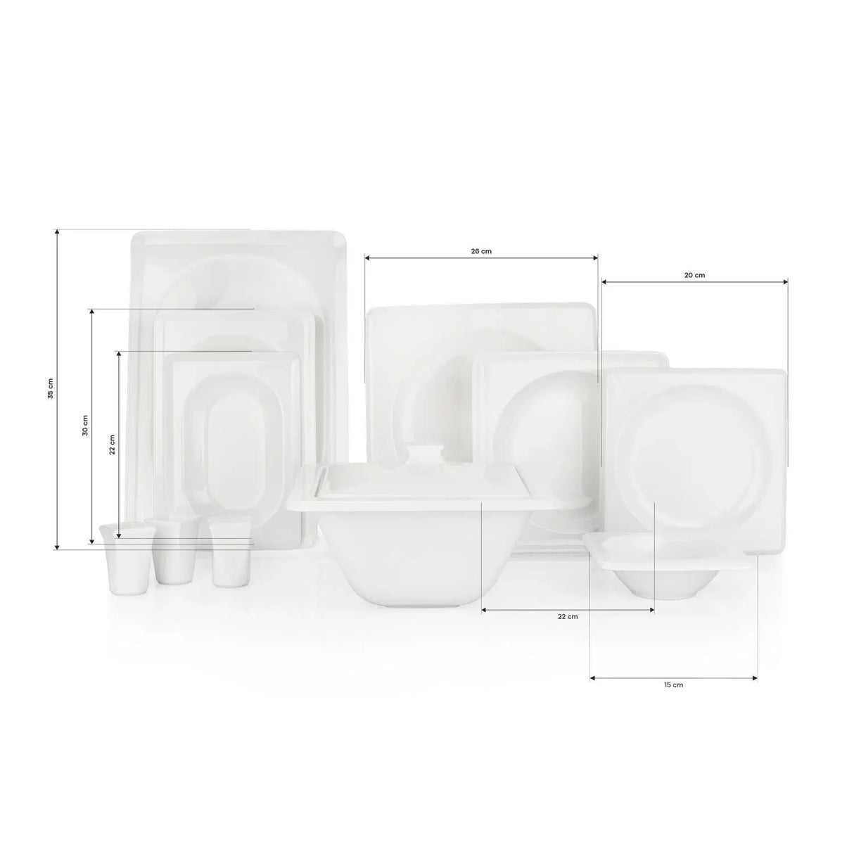 SCHAFER Beyaz Bone Yemek Takımı - 60 Parça