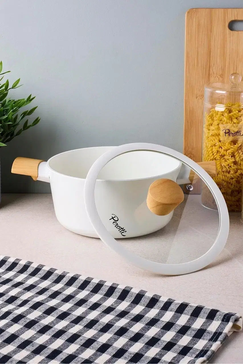 PEROTTI Danish Cook Beige İndüksiyon Tabanlı Derin Tencere 20 cm