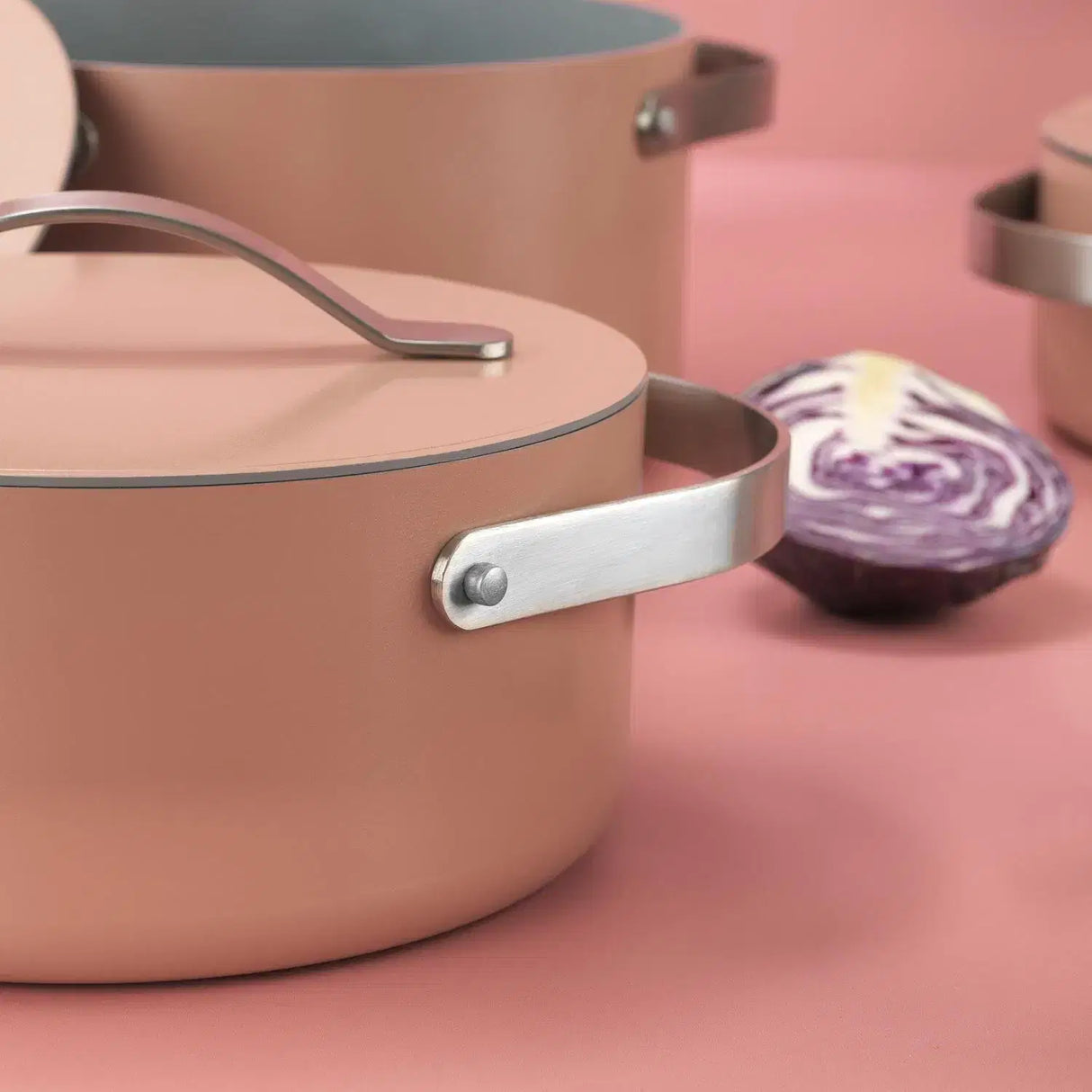 SCHAFER Moonlight Seramik Tencere Seti - 7 Parça Rosegold