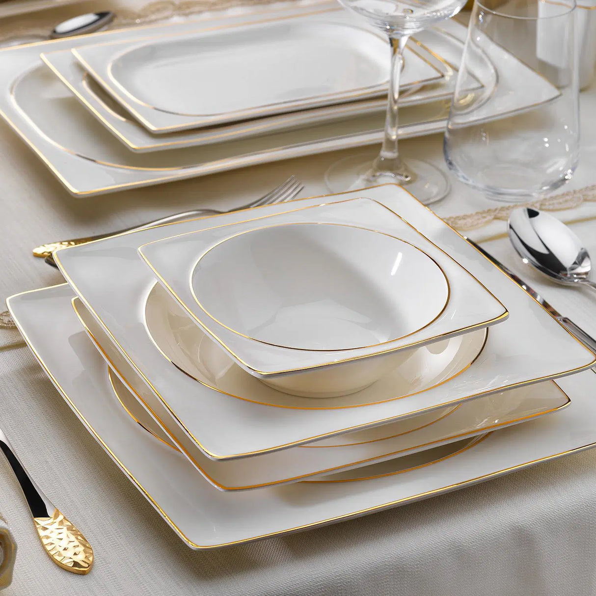 SCHAFER Glamor Pure Gold Yemek Takımı - 60 Parça