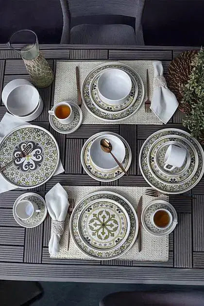 KERAMIKA Timeless Brown Stackable Yemek / Kahvaltı Takımı 20 Parça 4 Kişilik
