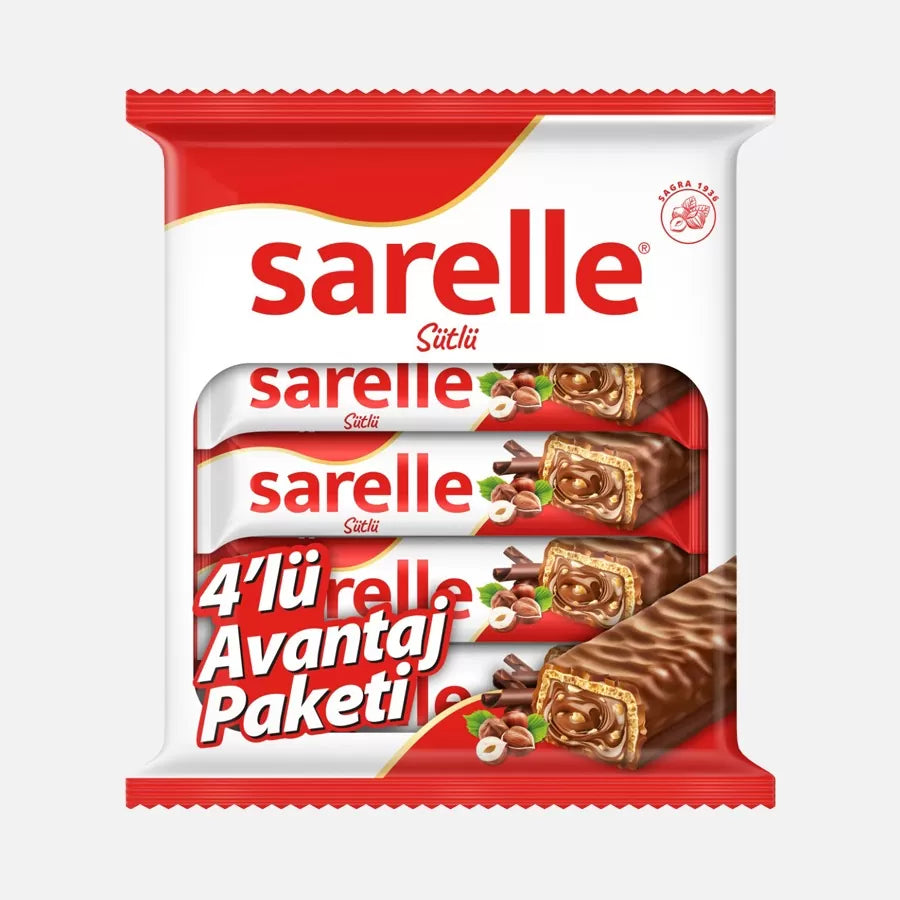 SARELLE Sütlü Çikolatali Fındıkli Gofret Paketi - 4'lu