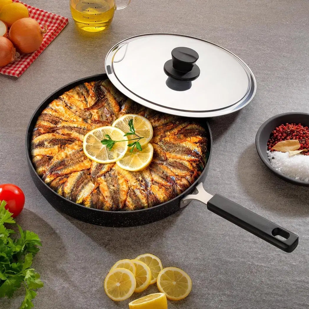 SCHAFER Fish Pan Kapaklı Balık Tavası 32cm - 2 Parça