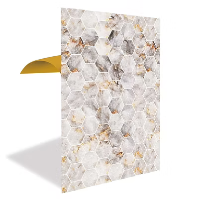 FLYBAT Gold Petek Mermer Desenli Panel Pvc
