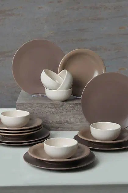 KERAMIKA Brown Mix Yemek Takımı 18 Parça 6 Kişilik 950-958-977