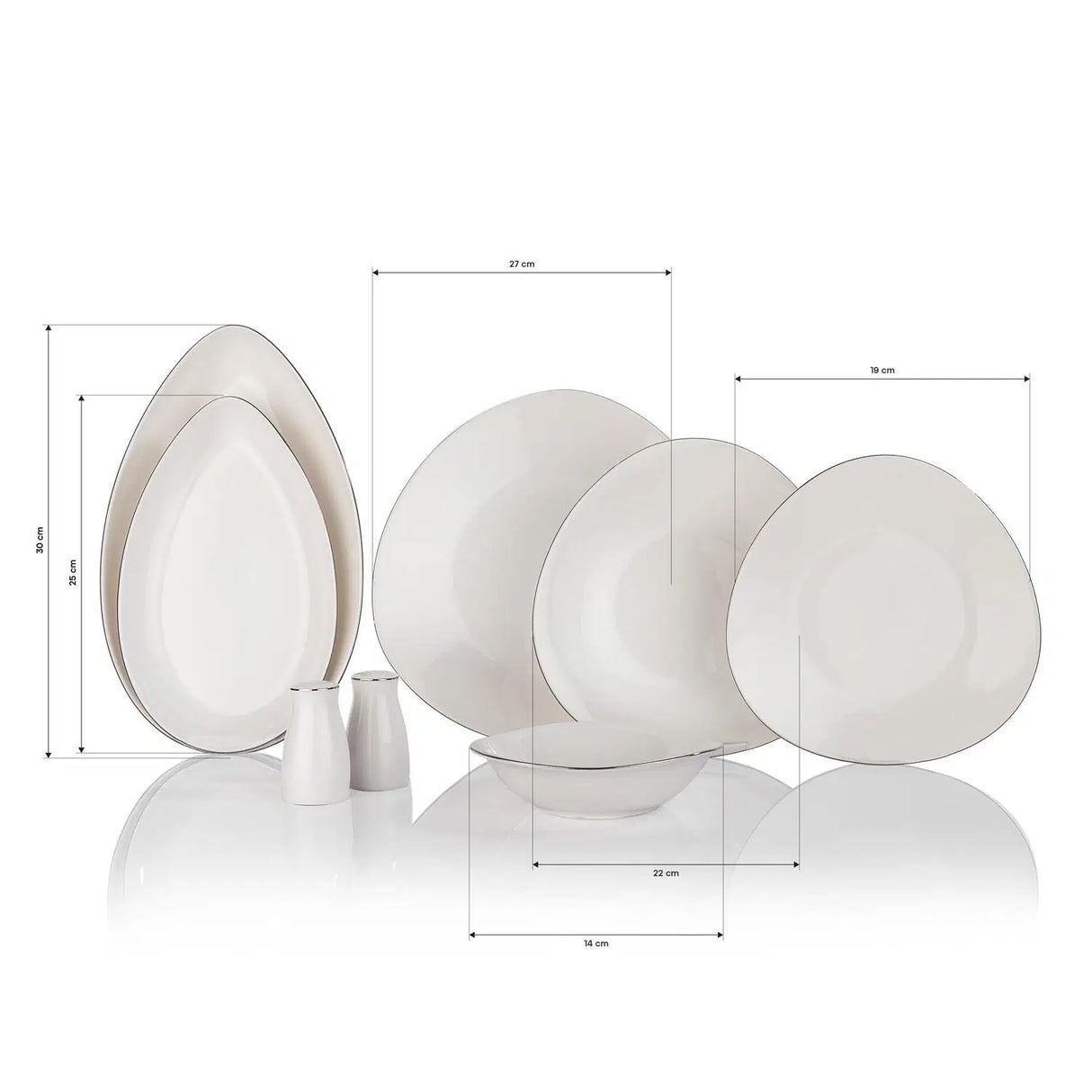 SCHAFER Dina Platin Yemek Takımı - 56 Parça