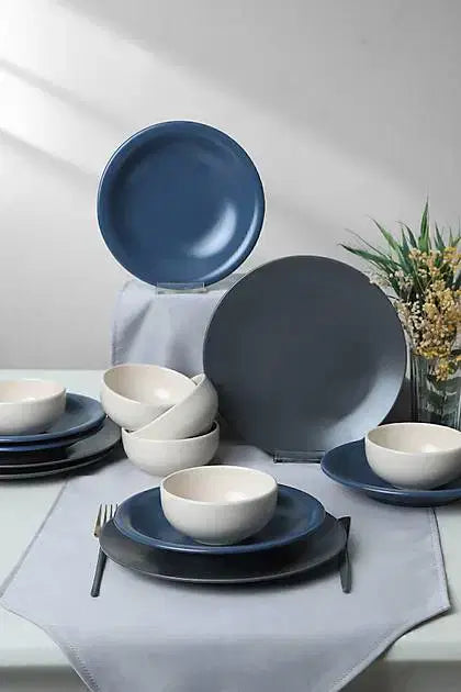 KERAMIKA River Mix Yemek Takımı 18 Parça 6 Kişilik 399-950-959