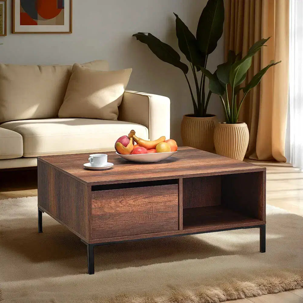 ADORE Kare Orta Sehpa - Koyu Ceviz (Oslo Ceviz) 90x42x90 cm