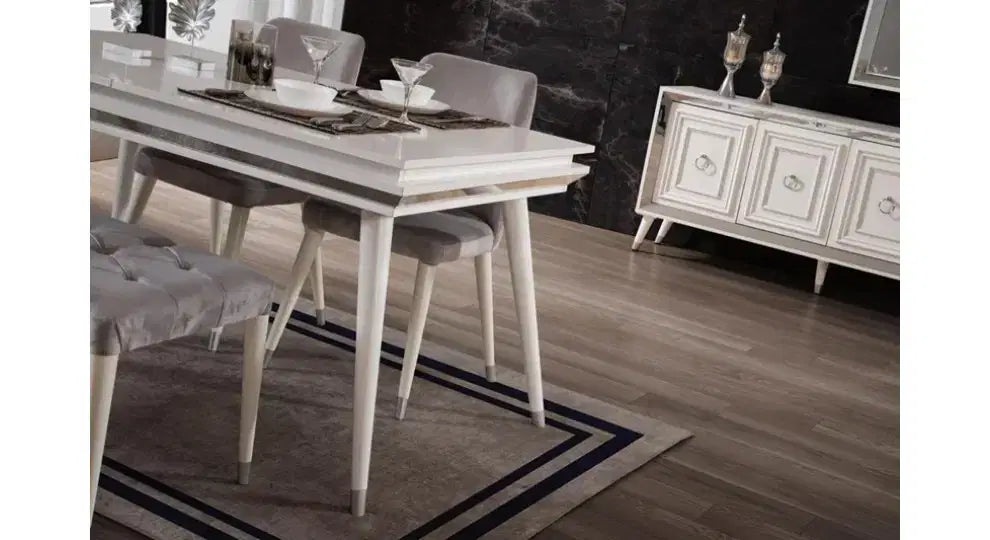 FLYMOB Elegant Beyaz Yemek Odası