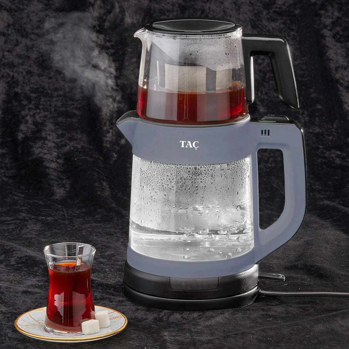 TAC EV Glassdem Çay Makinesi Gri
