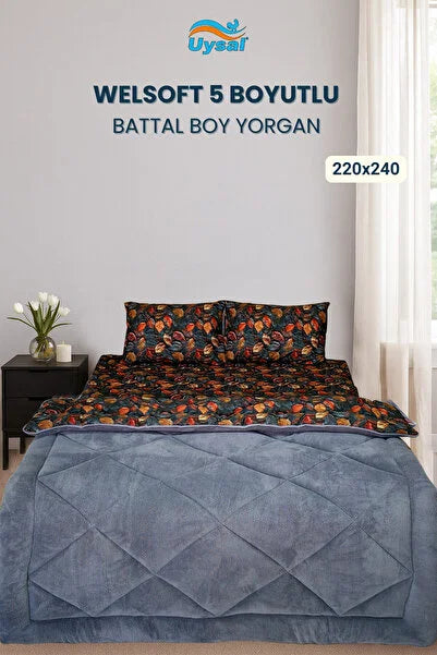 UYSAL WELSOFT 5 BOYUTLU BATTAL BOY YORGAN ANTRASİT 220x240