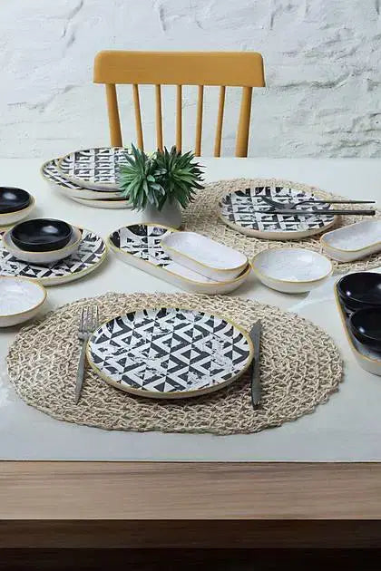 KERAMIKA Keraart Trigon Marble Kahvaltı Takımı 18 Parça 6 Kişilik 18766-68-69