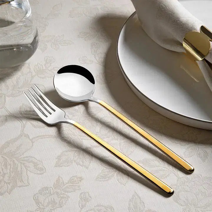 NEHIR Sofia Gold Satin - 30 Parça Çatal Bıçak Kaşık Takimi