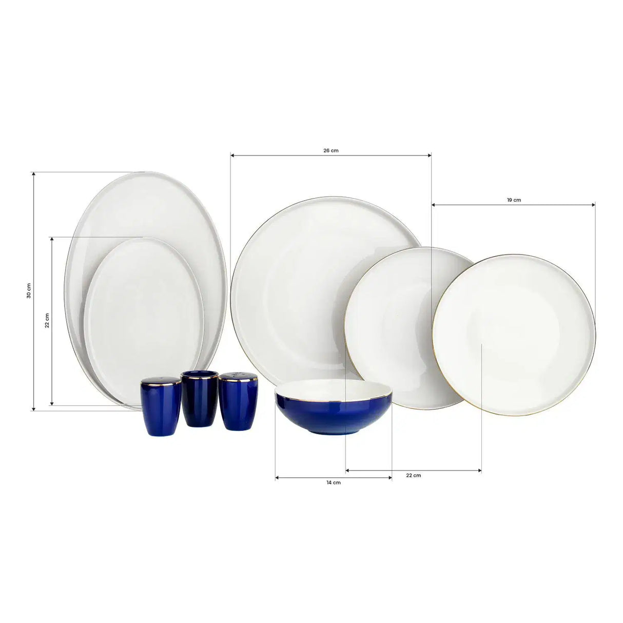 SCHAFER Adel Navy Blue Lacivert Yemek Takımı - 56 Parça