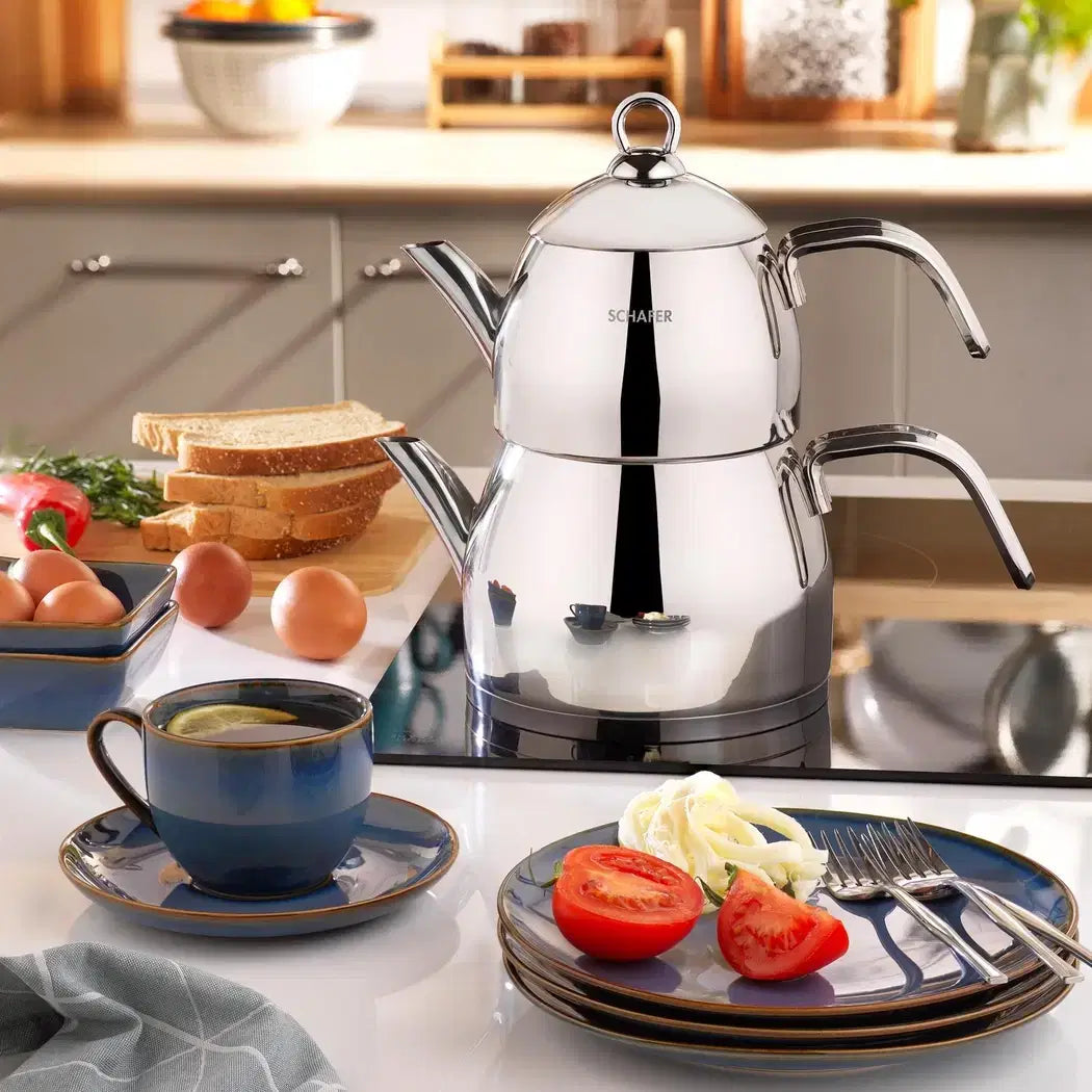 SCHAFER Brilla Çelik Çaydanlık Takımı 3 Parça - Inox