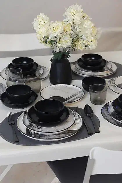 KERAMIKA Keraart Shadowy Yemek Takımı 24 Parça 6 Kişilik 21783-84