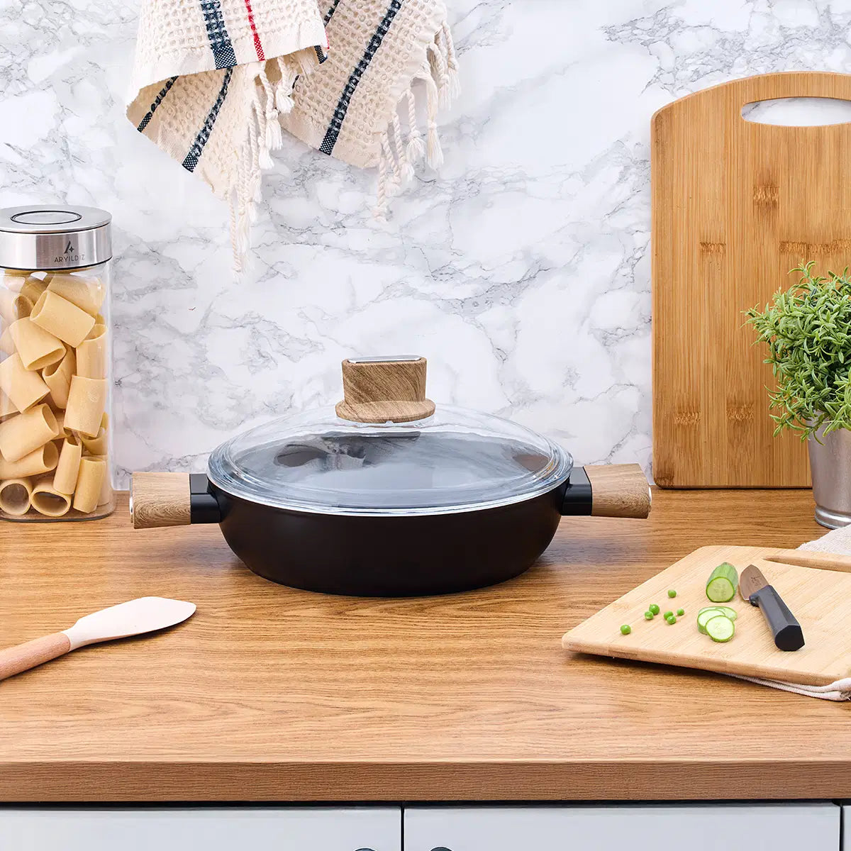 Aryıldız Eco Ceramic Kısa Tencere 28 cm
