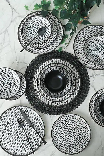 KERAMIKA Keraart Shadow Nordic Yemek Takımı 24 Parça 6 Kişilik 21434