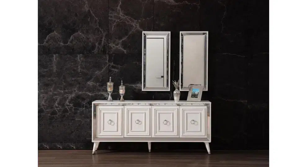 FLYMOB Elegant Beyaz Yemek Odası
