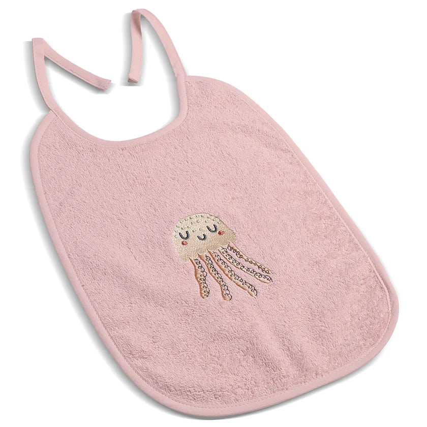 Jelly Hug Bebek Banyo Seti %100 Pamuk Denizanası Nakışlı Pudra (5 Parça)