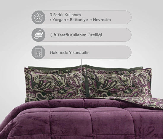 Yataş Bedding Barlet Triola Set - Mürdüm